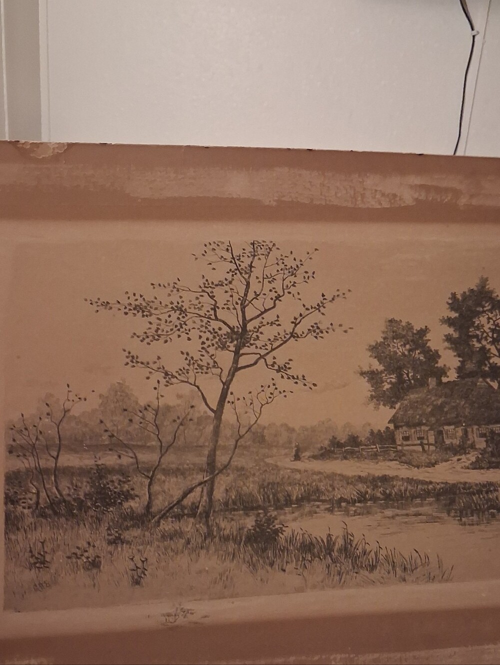 Antique Late 19th-Century Landscape Etching – Hand-Signed by G.W. Bohde (c. 1890